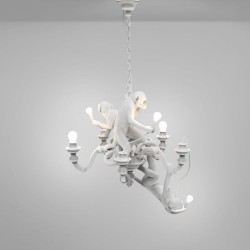 SELETTI Monkey chandelier - white