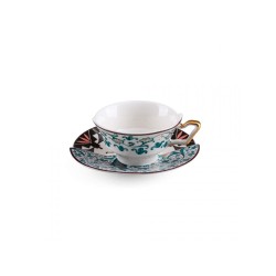 SELETTI Hybrid Porcelain tea cup + plate  - Aspero
