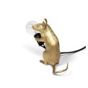 SELETTI Muis Lamp Goud Zittend/Mac Zwart Cable