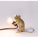 SELETTI Muis Lamp Goud Zittend/Mac Zwart Cable