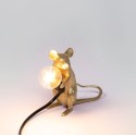 SELETTI Muis Lamp Goud Zittend/Mac Zwart Cable