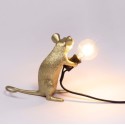SELETTI Muis Lamp Goud Zittend/Mac Zwart Cable