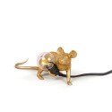 SELETTI Muis Lamp Goud Liggend/Lop Zwart Cable
