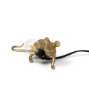 SELETTI Muis Lamp Goud Liggend/Lop Zwart Cable
