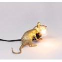 SELETTI Muis Lamp Goud Liggend/Lop Zwart Cable
